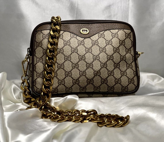 Authentic GUCCI GG Pattern Shoulder Bag Leather V… - image 1