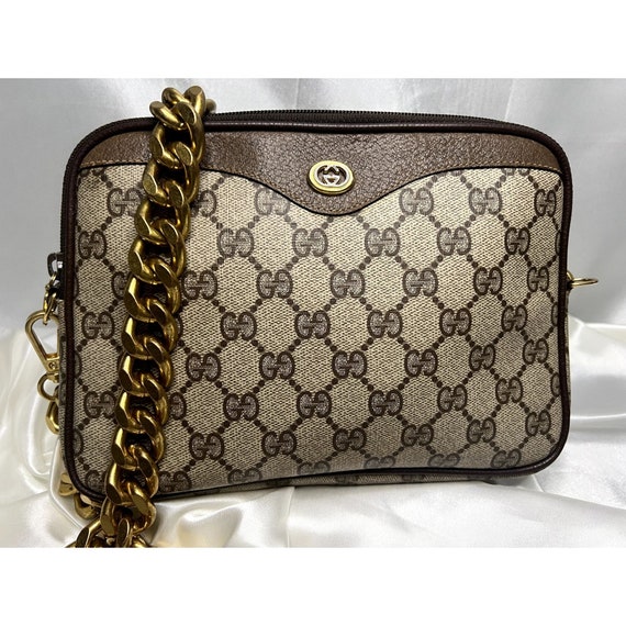 Authentic GUCCI GG Pattern Shoulder Bag Leather V… - image 2