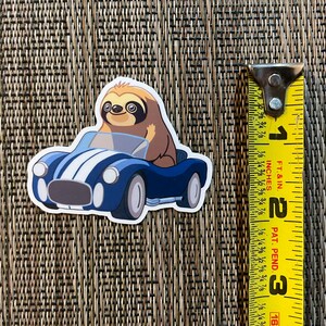 Sloth Race Car Sticker - Etsy