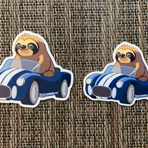 Sloth Race Car Sticker - Etsy