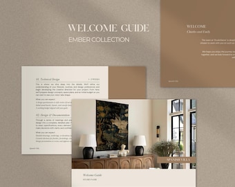 Interior Design Welcome Guide Template | Interior Design Welcome Packet | Invoice Template | Canva, InDesign & PowerPoint