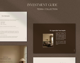 Interior Design Investment Guide Template | Service Guide Template | Pricing Guide | Interior Design Template | Indesign, Canva and PPT