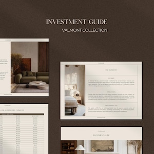 Interior Design Investment Guide Template | Interior Design Services | Interior Design Template | Indesign, Canva and PPT