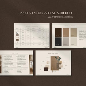 Interior Design Presentation Template and FF&E Schedule Bundle | Interior Design Template Bundle | Finishes Schedule | Moodboard Template