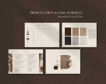Interior Design Presentation Template and FF&E Schedule Bundle | Interior Design Template Bundle | Finishes Schedule | Moodboard Template