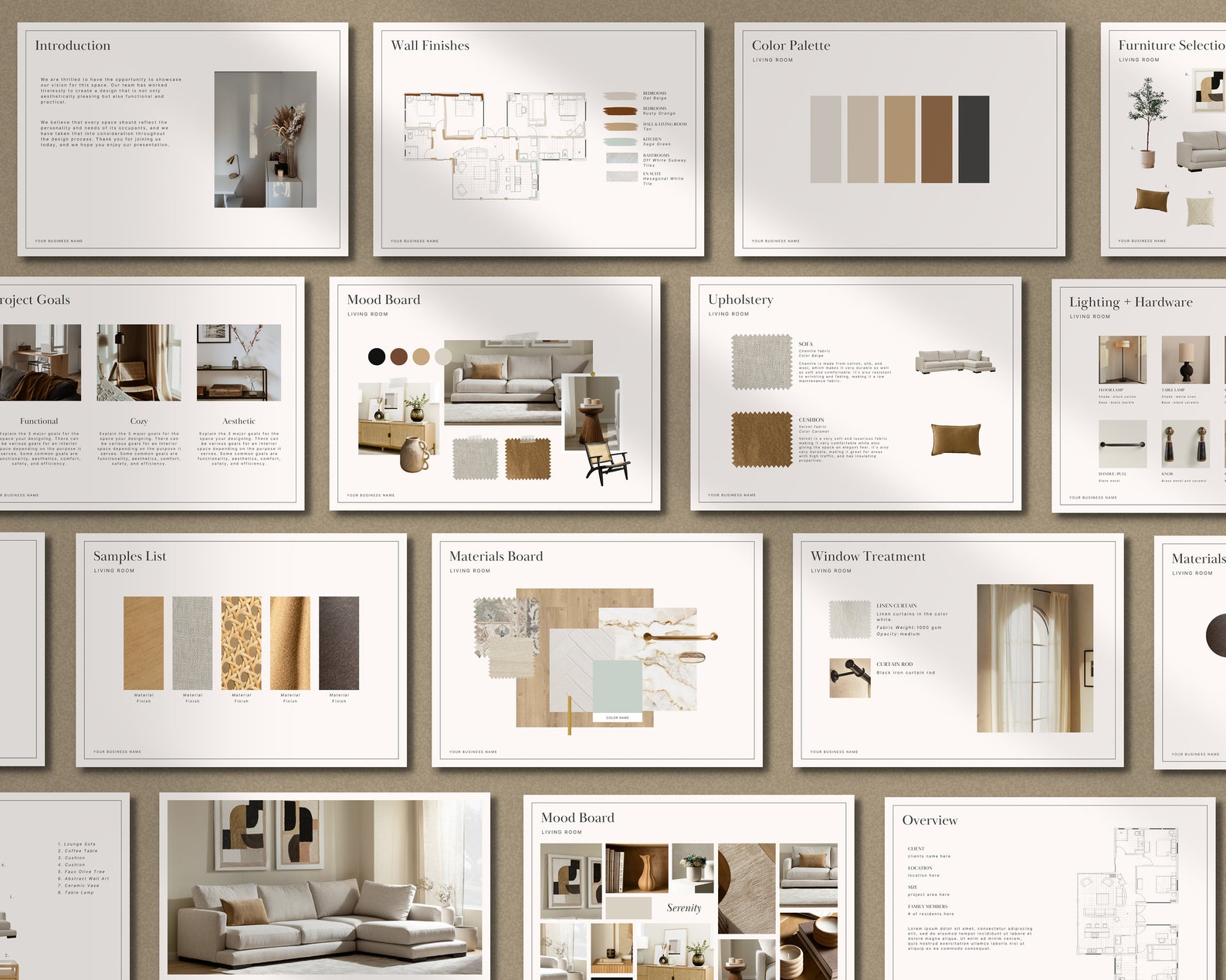Interior Design Client Presentation and FF&E Schedule Bundle Interior ...