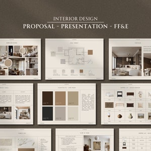 Interior Design Bundle | Interior Design Presentation Template | Interior Design Proposal | FF&E Schedule | Interior Design Templates