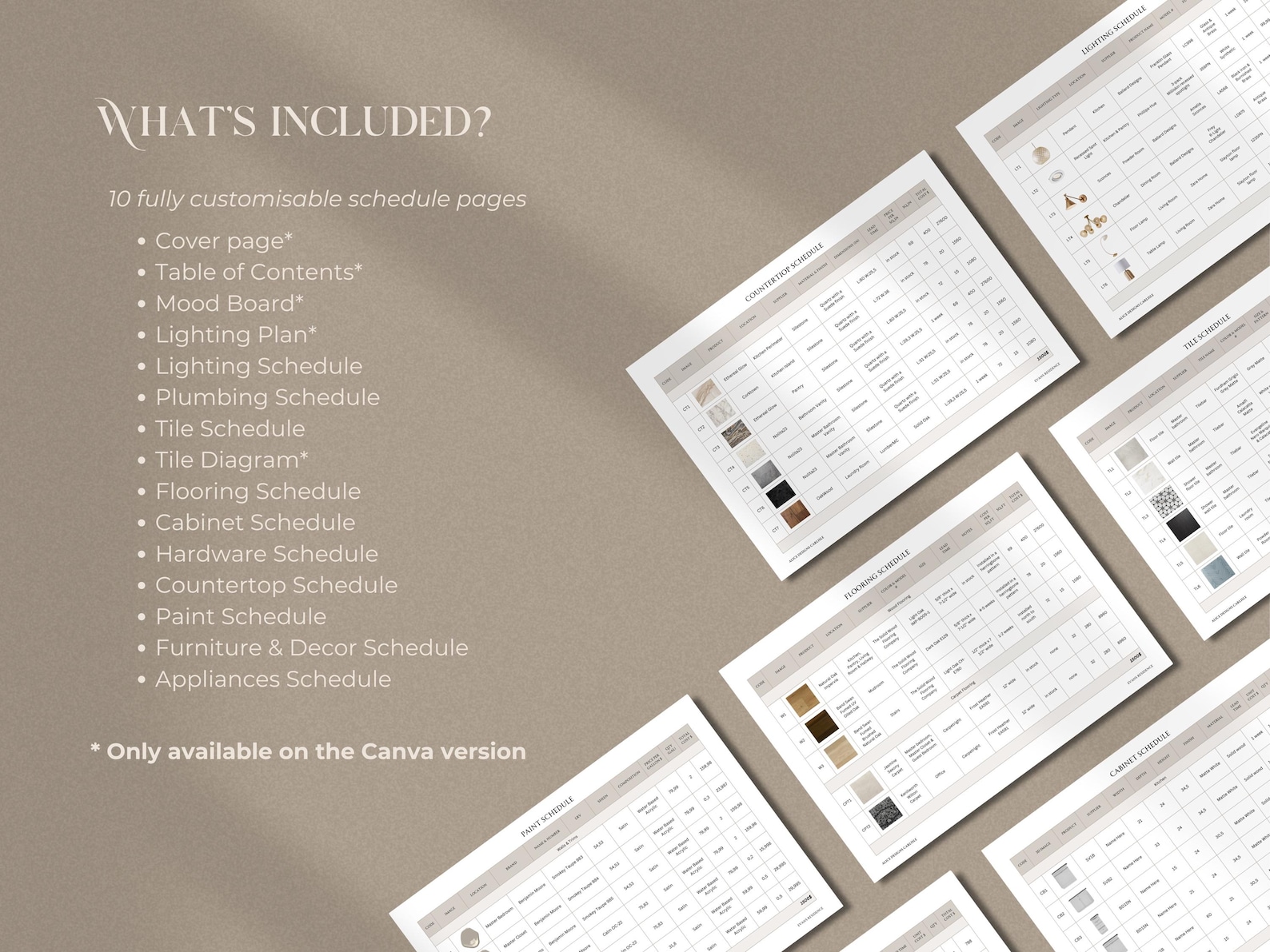 FF&E Schedule | Excel, Canva and Sheets | Furniture, Fixture and ...