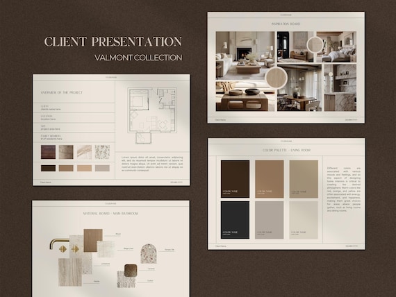 Interior Design Presentation | Interior Design Project Template | Client Presentation | Canva Template | Adobe Indesign Template