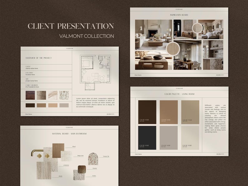 Interior Design Presentation | Interior Design Project Template | Client Presentation | Canva Template | Adobe Indesign Template image 1