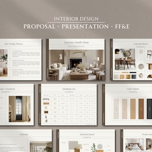 Interior Design Bundle | Interior Design Presentation Template | Interior Design Proposal | FF&E Schedule | Interior Design Templates