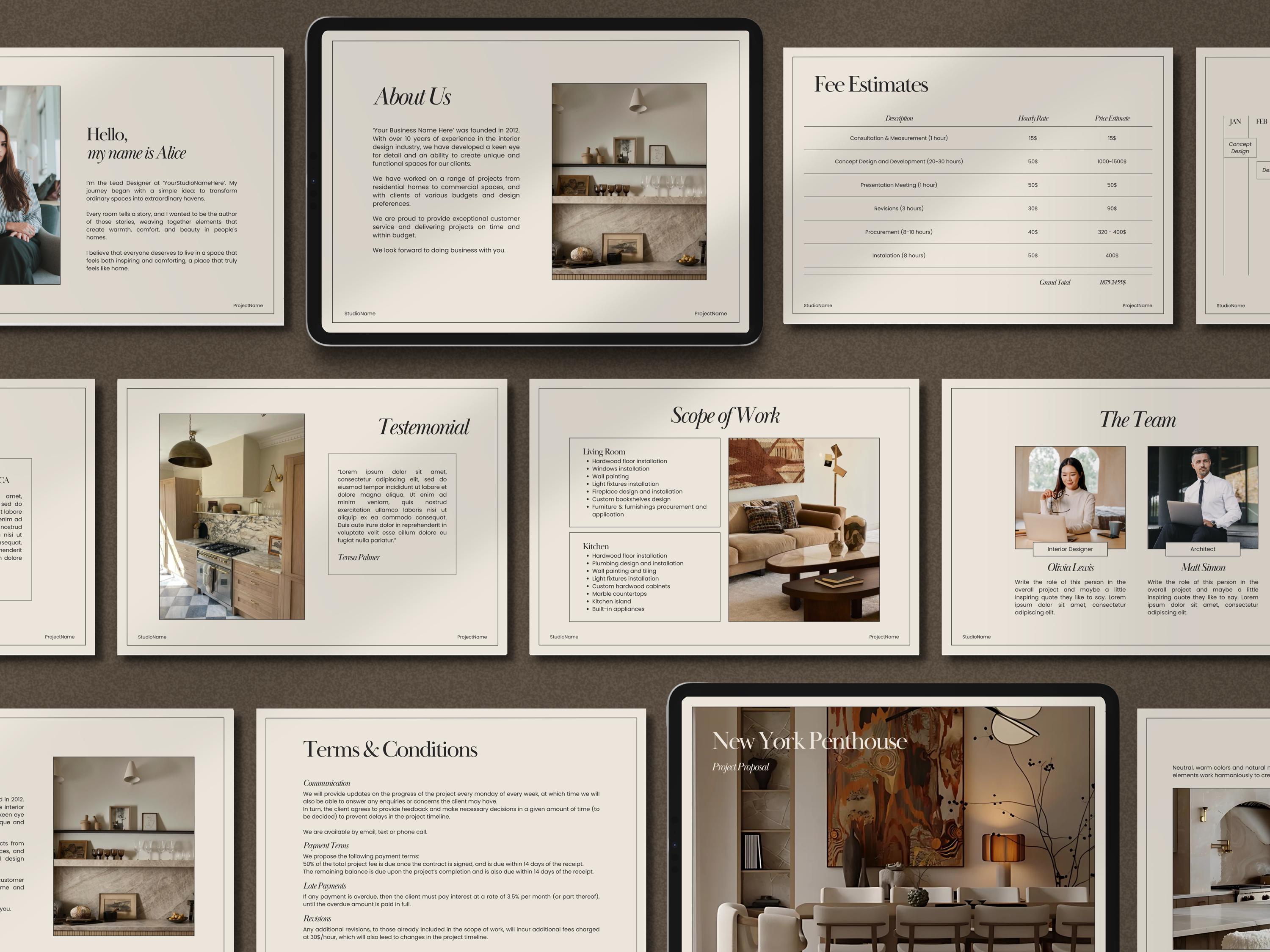 Interior Design Bundle | Interior Design Presentation Template ...