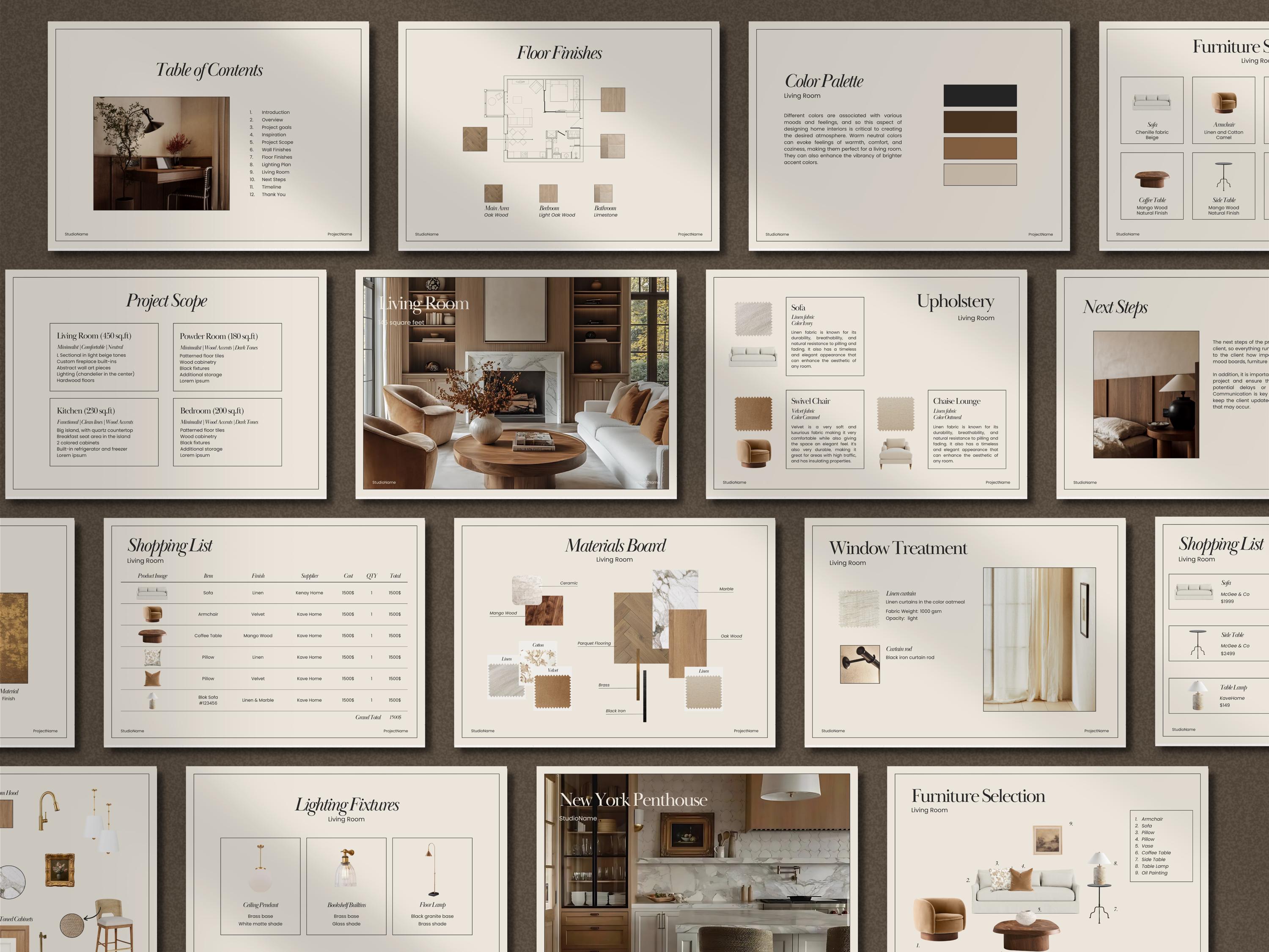 Interior Design Bundle | Interior Design Presentation Template ...