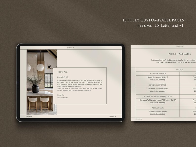 Interior Design Goodbye Packet Template Interior Design Client Handover ...