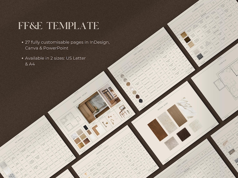 Interior Design Presentation Template and FF&E Schedule Bundle ...