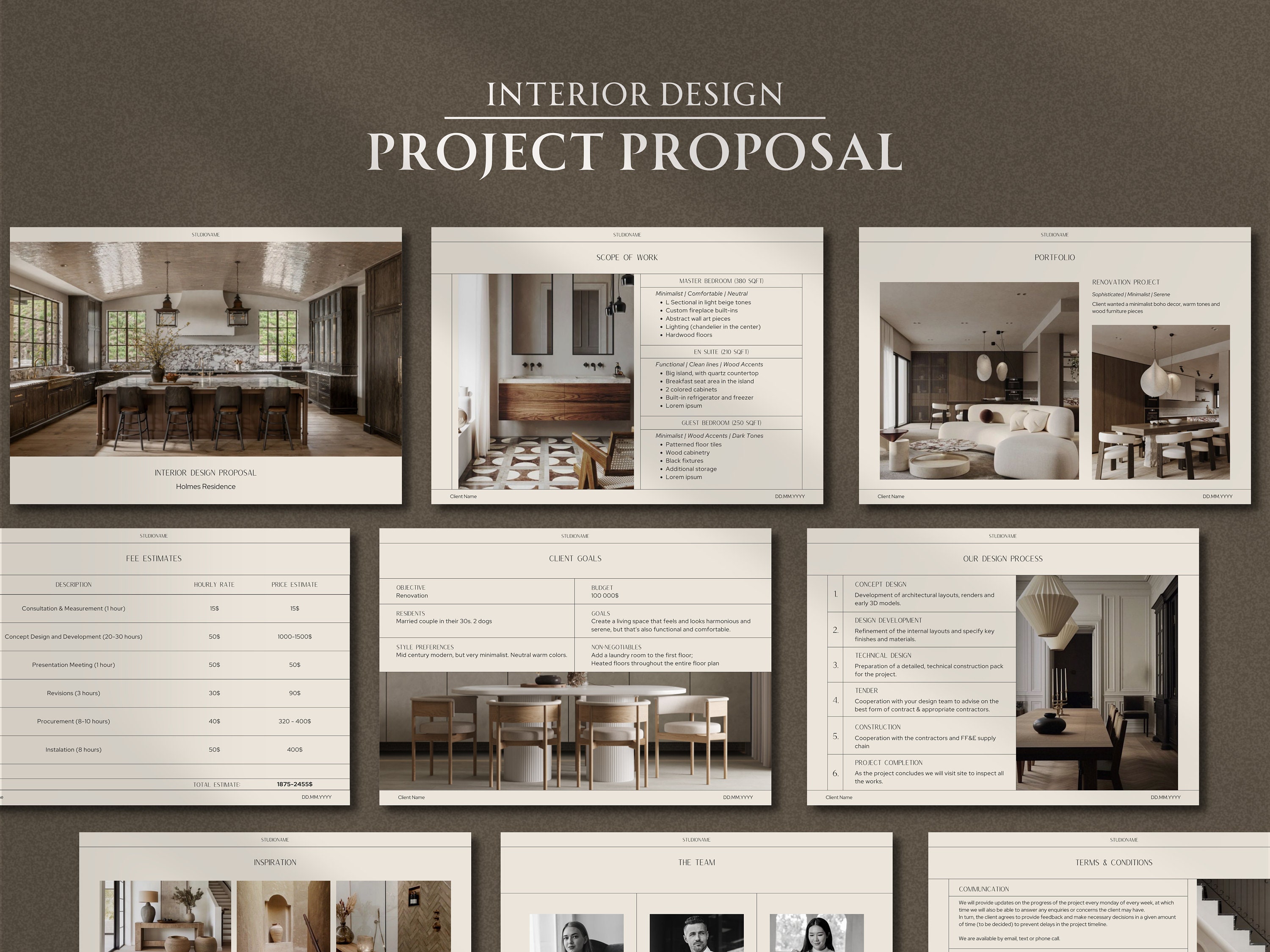 Internal Proposal Template Atelier 77 Interior Design Fee Proposal