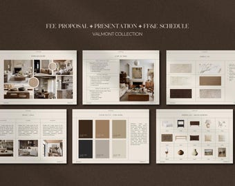 Interior Design Bundle | Interior Design Presentation Template | Interior Design Proposal | FF&E Schedule | Interior Design Templates