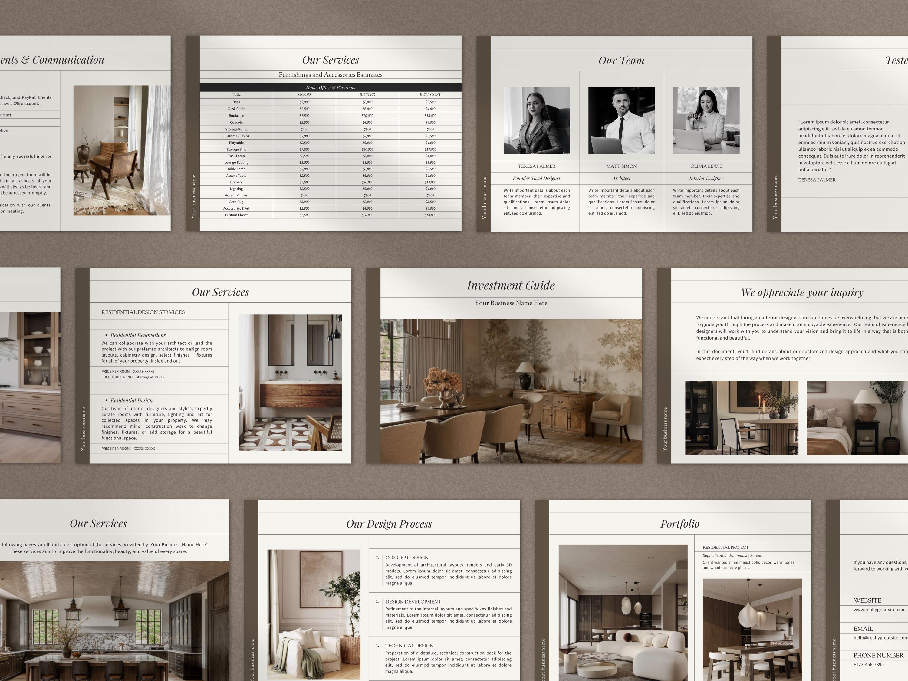 Interior Design Bundle | Investment Guide | Interior Design Proposal ...