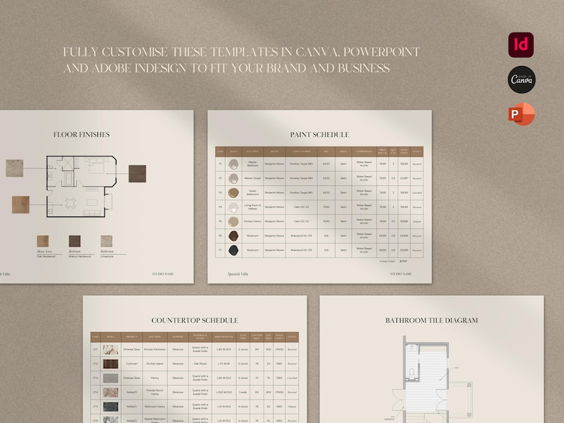 Interior Design FF&E Template | FFE Schedule | Interior Design Mood ...