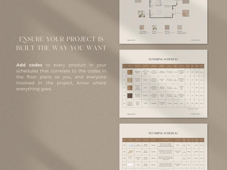 Interior Design FF&E Template | FFE Schedule | Interior Design Mood ...
