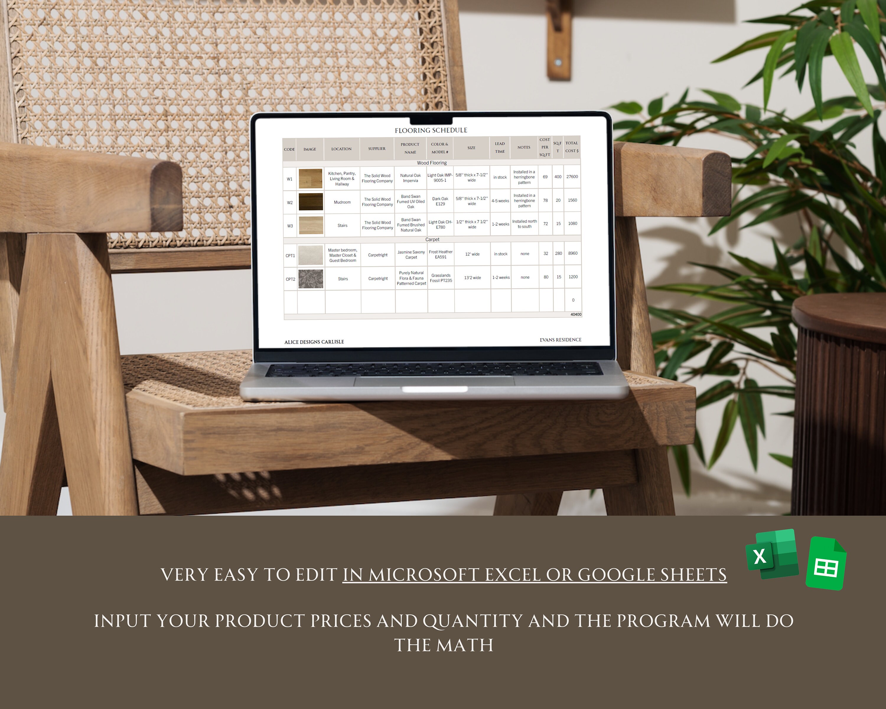 Furniture, Fixture and Finishes Schedule Interior Design Excel Lighting