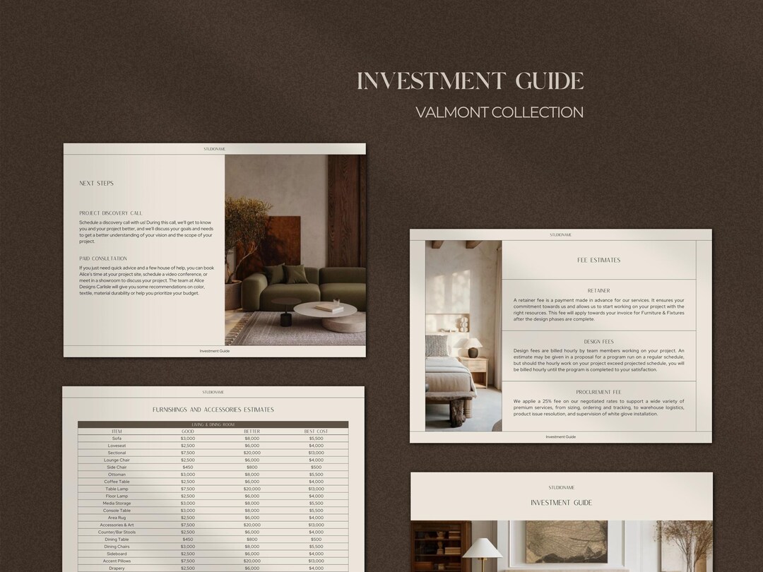 Interior Design Investment Guide Template | Interior Design Services ...
