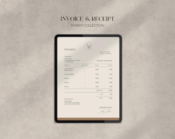 Invoice Template Canva | Interior Design Client Invoice | Small Businness Invoice Template | Printable Order Form | Receipt Template