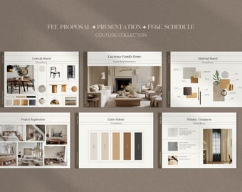 Interior Design Bundle | Interior Design Presentation Template | Interior Design Proposal | FF&E Schedule | Interior Design Templates