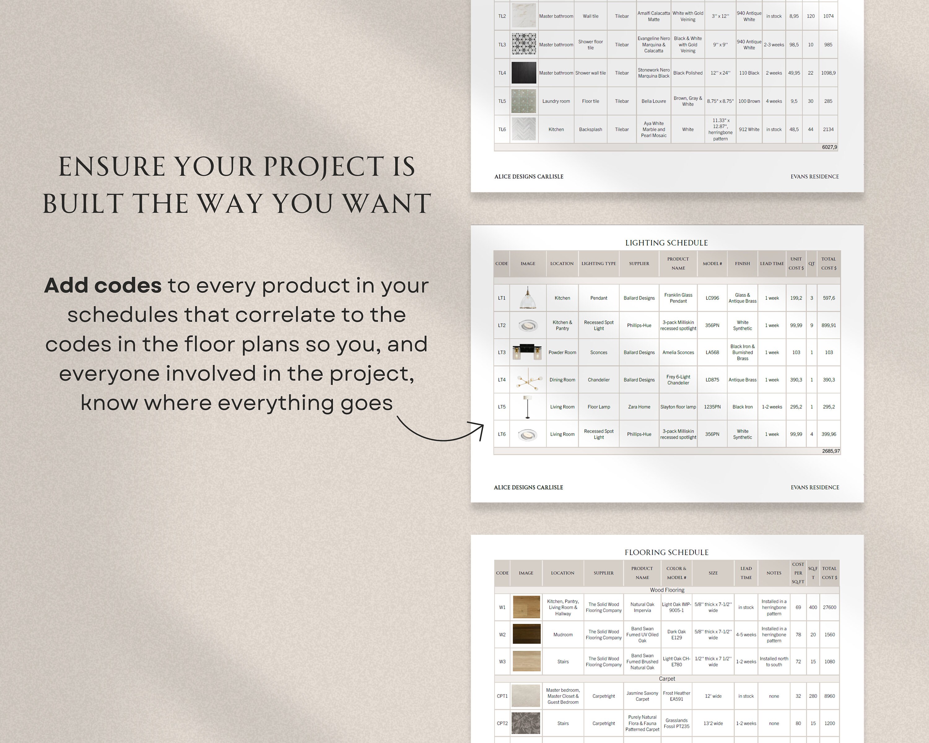 Furniture, Fixture and Finishes Schedule Interior Design Excel Lighting