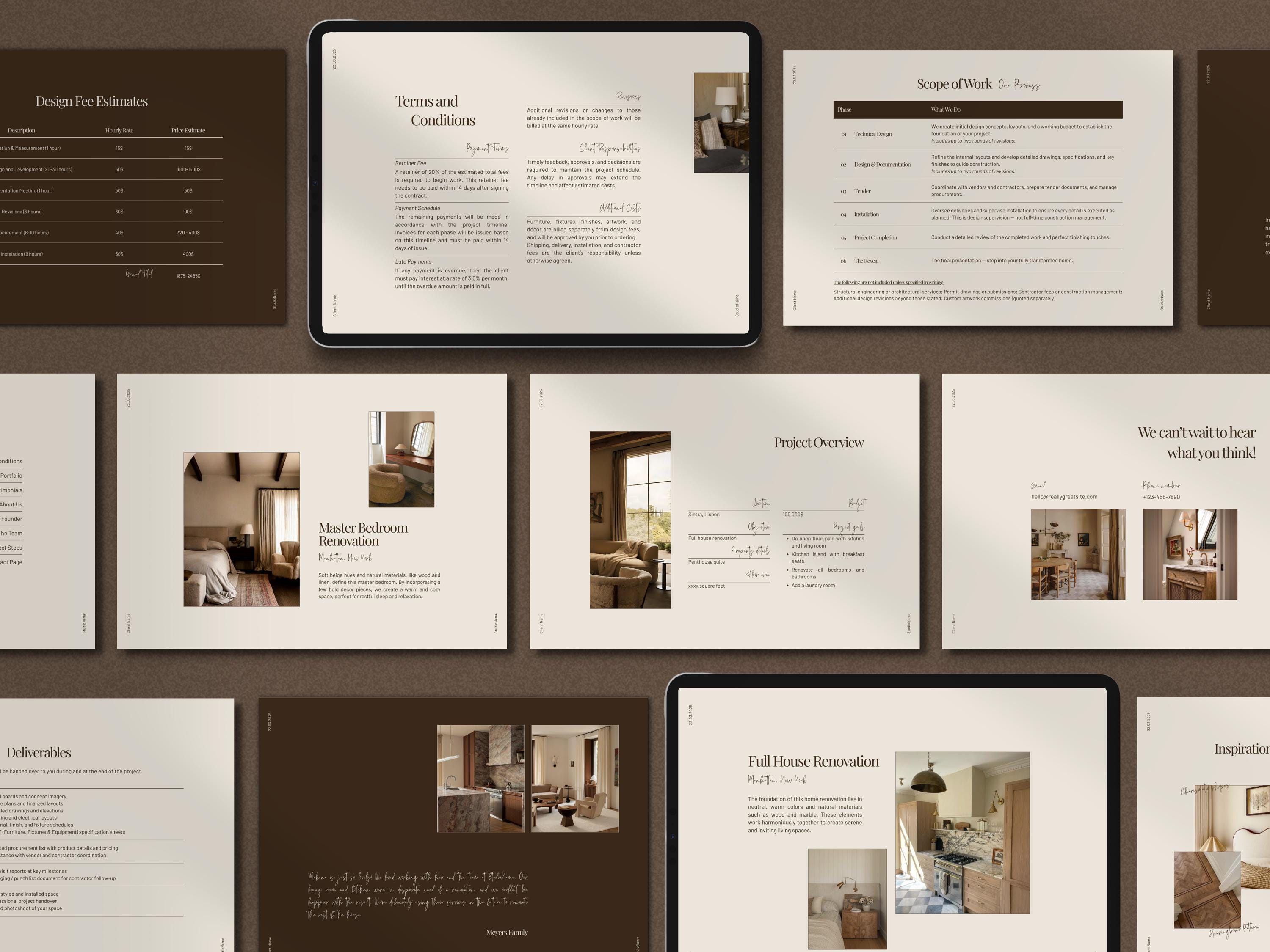 Interior Design Proposal Template | Interior Design Fee Proposal ...