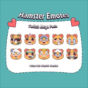 Hamster 20! Twitch / Discord / YouTube Emotes Mega Pack! Sprinkle some hamster magic into your Twitch chat!