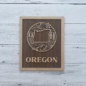 State of Oregon Wall Hanging, Oregon Wood Decor, Pacific Northwest Decor, Oregon Wall Hanging, OR Home Decor Gift, Modern State of OR Sign,