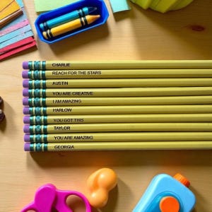 Custom Back to School Pencils - Personalized Name Pencils, Teacher Gift, Classroom Supplies, Student Pencil Set