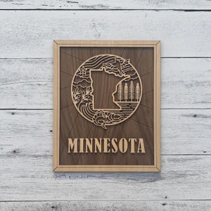 State of Minnesota Wall Hanging, Minnesota Wood Decor, Cabin Decor, Minnesota Wall Hanging, MN Home Decor Gift, Modern State of MN Sign