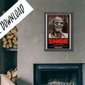 Digital Poster Zombi 2/Zombie Flesh Eaters Horror Giallo Fulci Cult Film Download