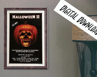 Affiche numérique Halloween II Horror John Carpenter Film culte à télécharger