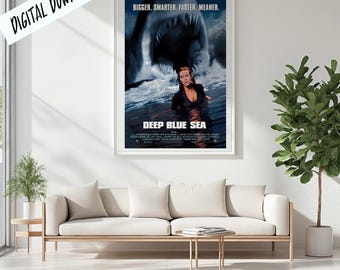 Digital Poster Deep Blue Sea Horror Sci Fi Cult Film