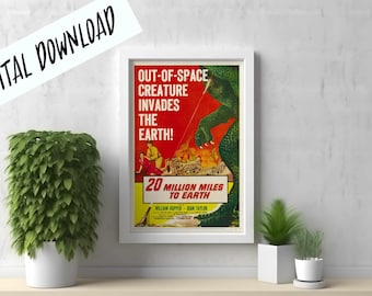 Digital Poster 20 Million Miles to Earth Fantasy Cult Film Download