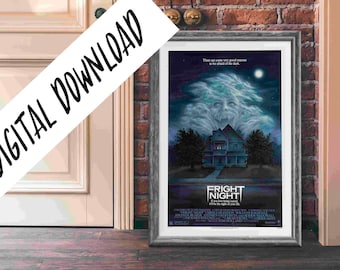 Digital Poster Fright Night 1985 Horror Supernatural Cult Film Download