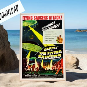 Digital Poster Earth vs. the Flying Saucers Sci Fi Cult Film