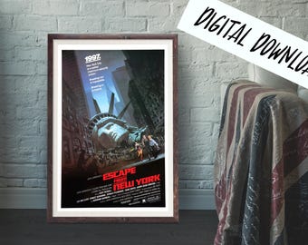 Digital Poster Escape from New York Sci fi Carpenter Cult Film Download