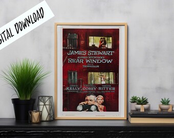 Digital Poster Rear Window 1954 Horror Hitchcock Cult Film Download