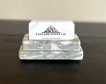 Arabescato Corchia Marble Business Card Holder