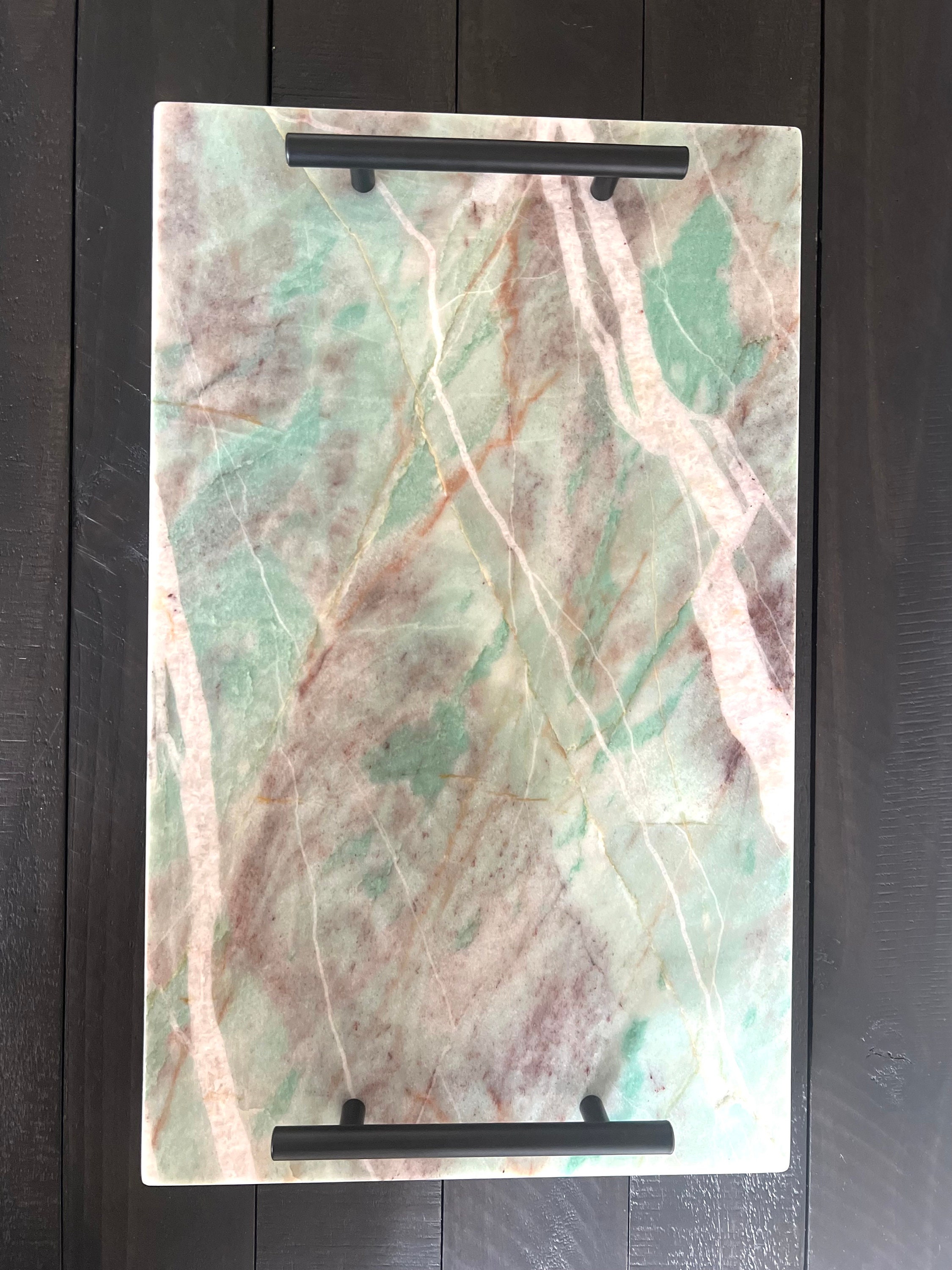 Jade Crystal Quartzite Display Tray With Handles Board / Serving Board