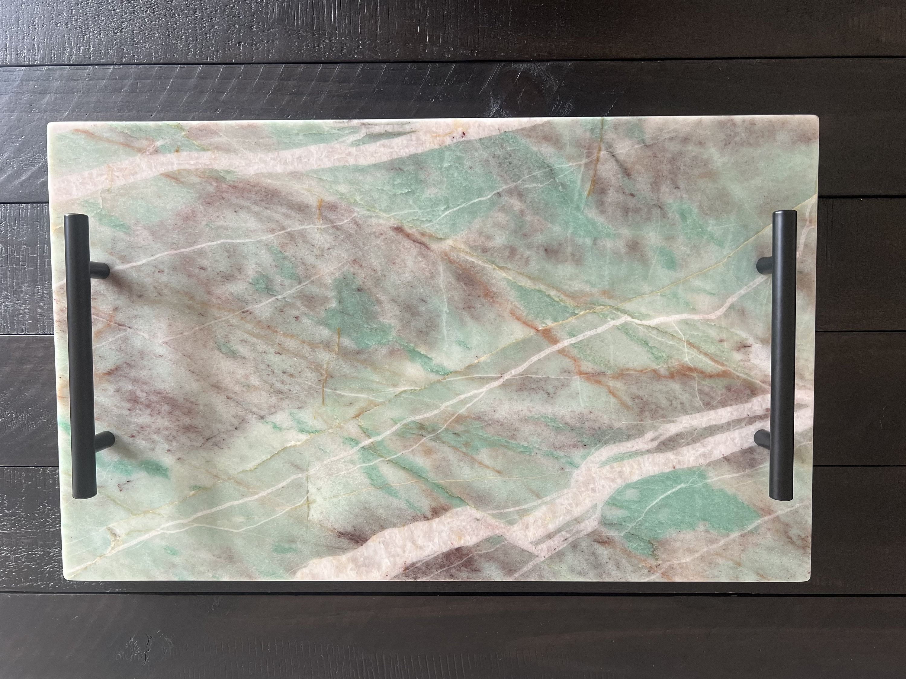 Jade Crystal Quartzite Display Tray With Handles Board / Serving Board
