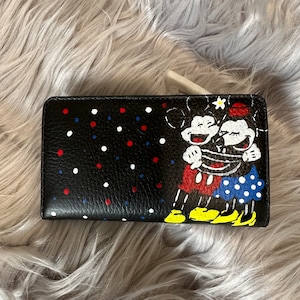Mickey and Minnie Handpainted Wallet