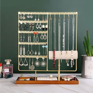 109 Pieces 6 Tiers Earring Rack Display Holder Earring Display Stands for  Selling Jewelry Display for Selling with 108 Pcs Earring Card 36 Hooks for