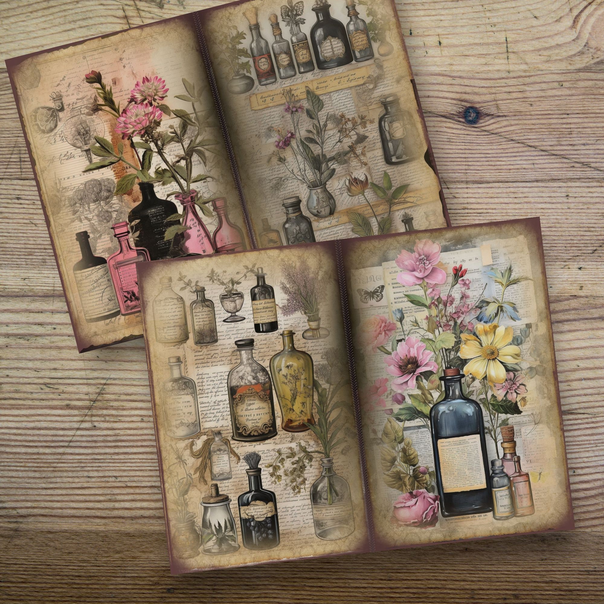Apothecary Junk Journal Pages Junk Journal Kit Digital Scrapbook Paper ...
