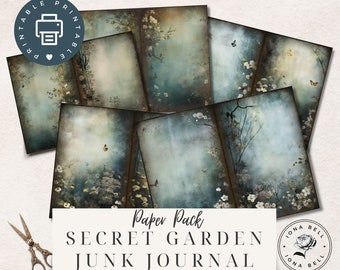 Junk Journal dark for Forest Junk Journal, Printable Junk Journal Pages, Vintage Ephemera Digital Collage, Fairy Journal Magic, Woodland