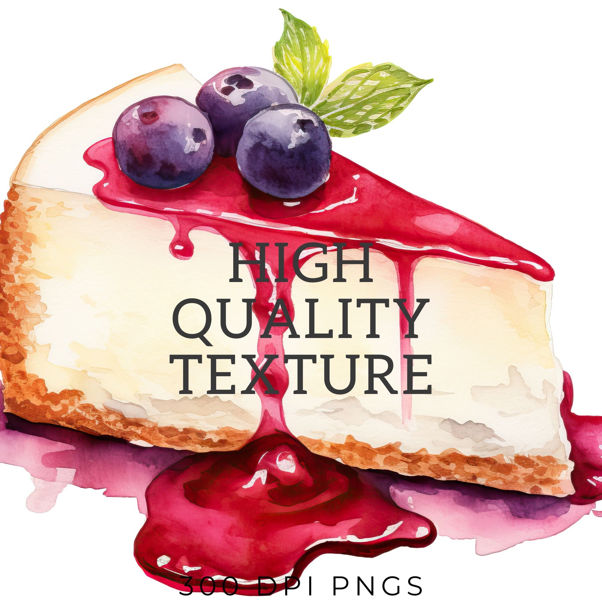 Cheesecake Dessert Clipart Set Bakery Icons, Sweet Graphics, Digital